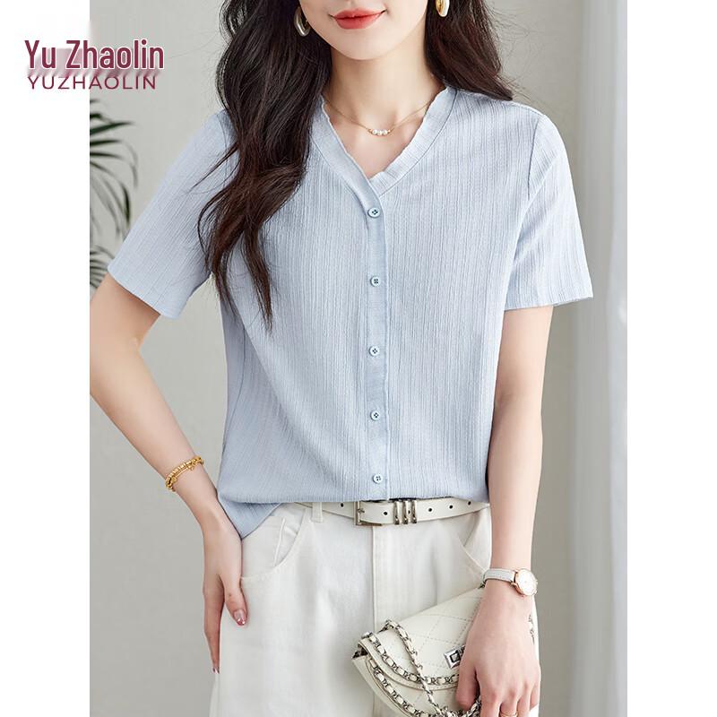 

Yuzhaolin Women s Textured V-Neck Ruffle Chiffon Long Sleeve Blouse L