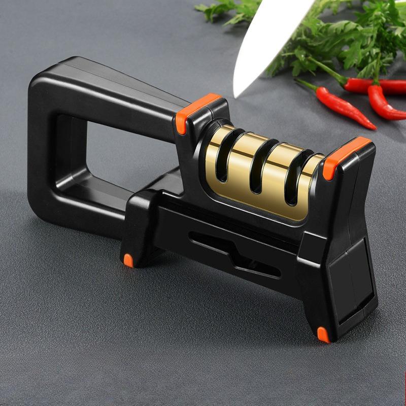 Household 4in1 Knife Sharpener Kitchen Multi-Functional Three-Section Cutter Diamond Cutter Sharpening Scissors Sharpener