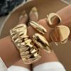 Ingemark 6 Styles Exaggerated Smooth Water Drop Chunky Open Cuff Bangles Women Punk Arm Bracelet Banquet Steampunk Jewelry Men