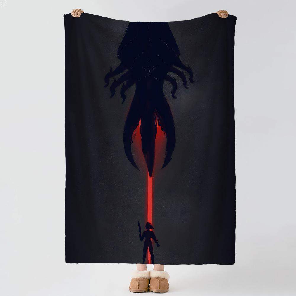 game M-Mass Effect-t Throw Thick Comfort Flannel Quilt, Multi-scene Use Indoor Outdoor Daily Nap