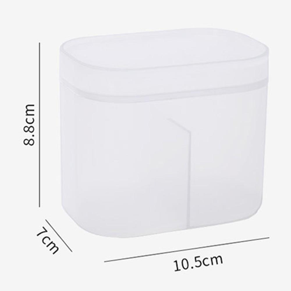PP Cotton Swab Box Transparent With Lid Storage Organizer Easy To Use Two Compartments Storage Dispenser Bathroom