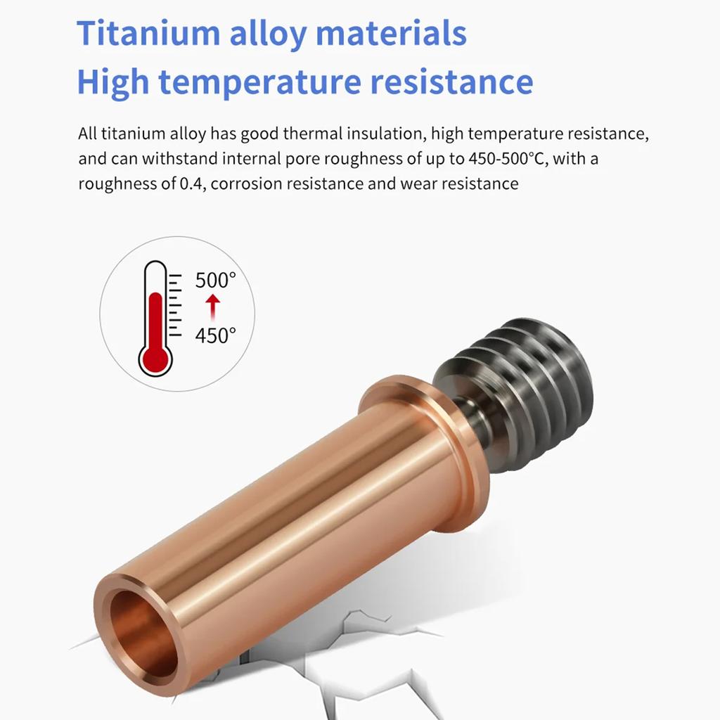 2 Stück 3D-Drucker Extruder Kupfer Titanlegierung Halsrohr für Kobra 2Kobra 2 NeoKobra 2