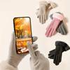 Damen Winterhandschuhe aus dickem Plüsch, modisch, warm, Wildleder, Outdoor, Guantes, Lady, Touchscreen, Fahrhandschuhe, Sport, Radfahren