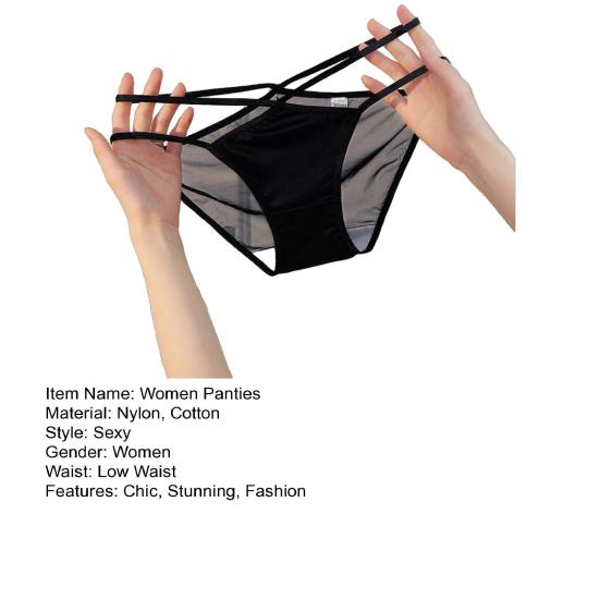 G-String Thongs for Women Strappy Cheeky Sexy Underwear Low Waist Sheer See Through Panties Ladies Seamless Cutout