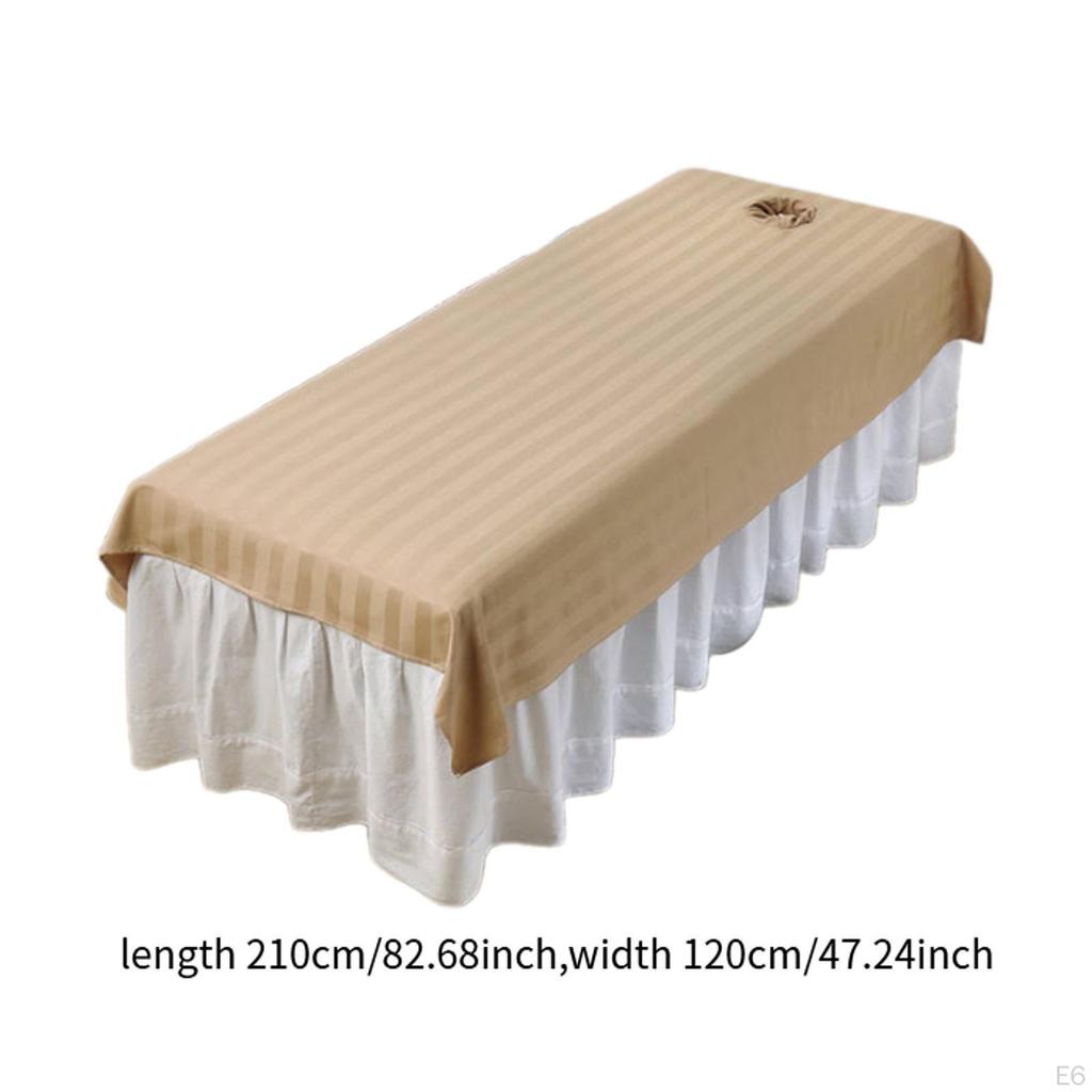 Beauty Bed Cover with Face Hole, Washable Protector for Massage Table in Indoor Settings