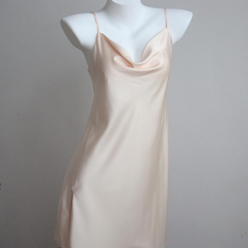 Ice Silk Long Sleeve Robe & Low-Cut Camisole Set - Spring/Summer Women's High-End Pajamas