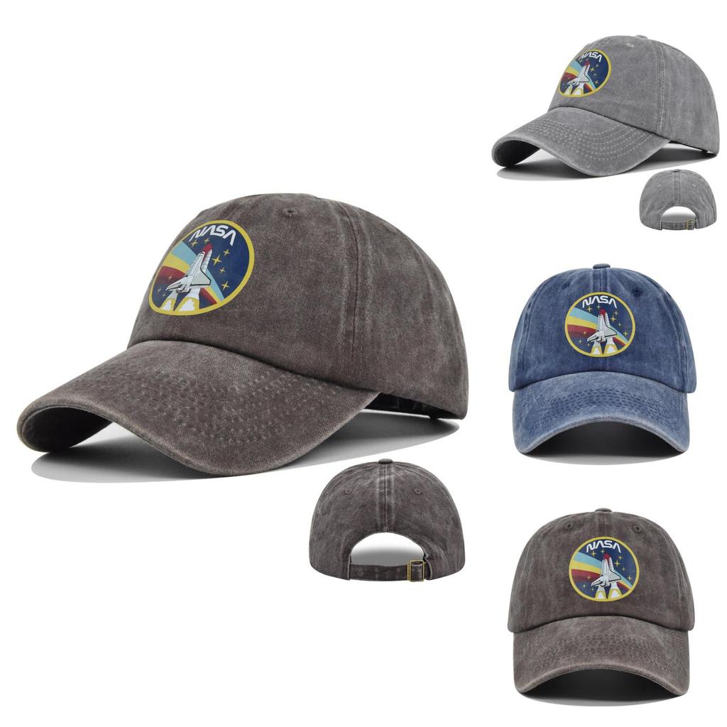 Trendy Nasa Graffiti Print Baseball Cap Letter Pattern Adjustable Sun Hat Breathable Warm