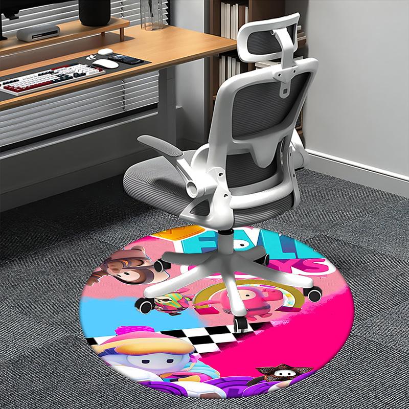 Fall Guys character, Chair mat Round Rug Office carpet, Machine Washable, Non slip, Suitable for Living Rooms, Bedrooms