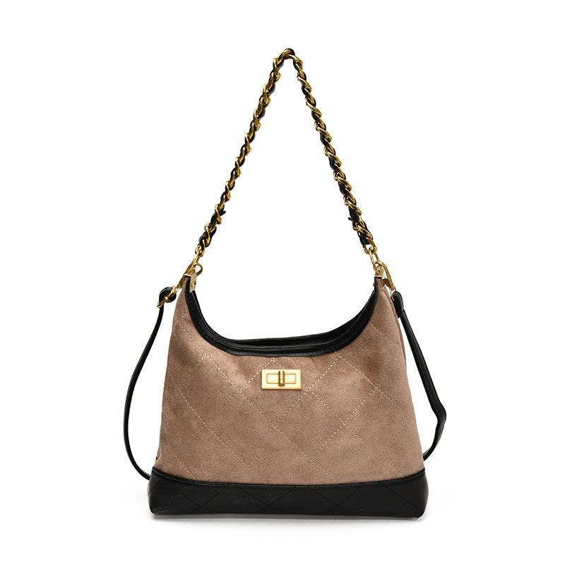 New crescent moon bag women's retro chain diamond underarm bag suede shoulder messenger bag