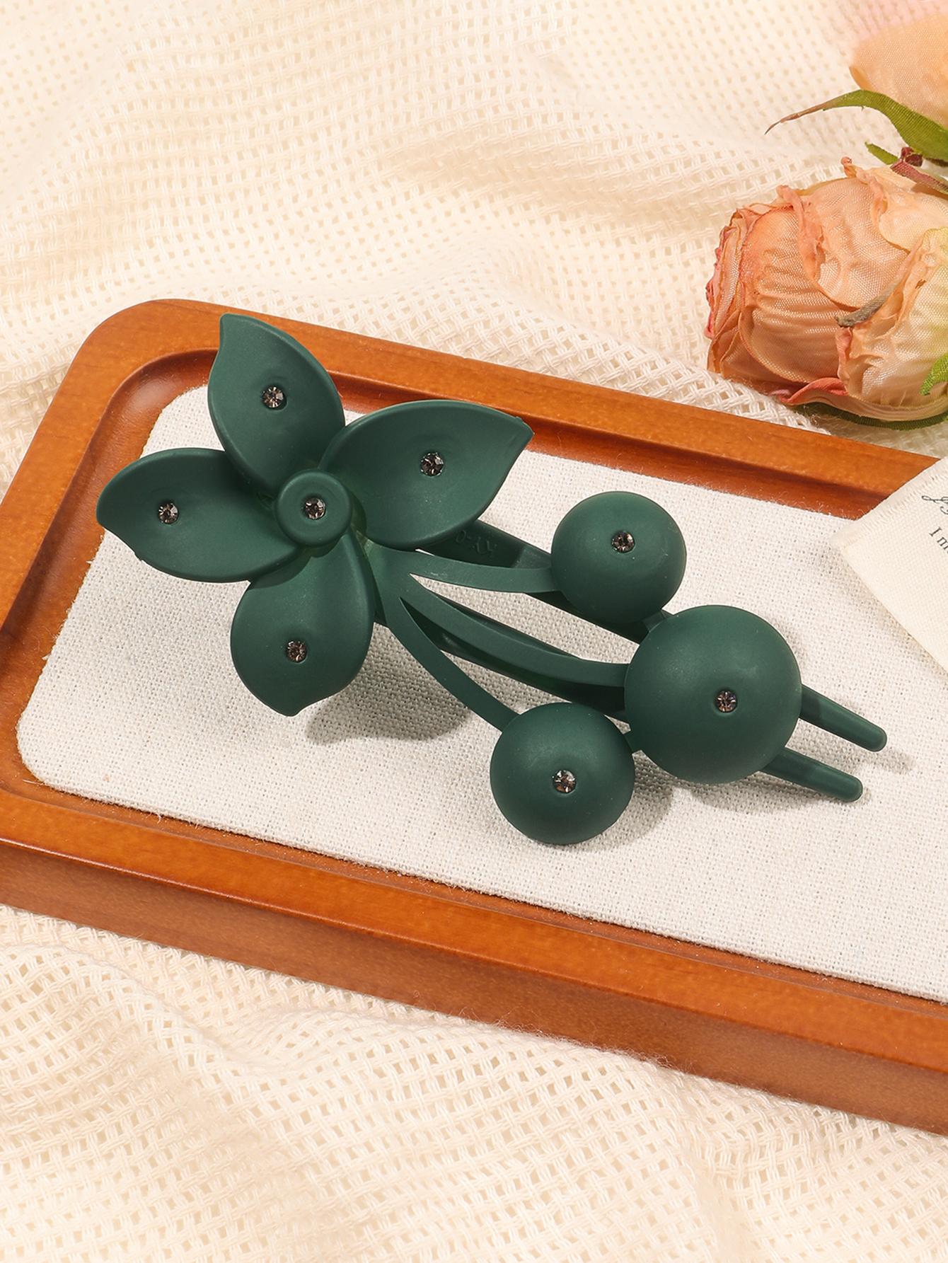 

Элегантные матовые заколки-крабы для волос с цветком и бриллиантом, матовые заколки для женщин, девушек, для вьющихся волос, простые аксессуары для волос типа «утиный клюв»