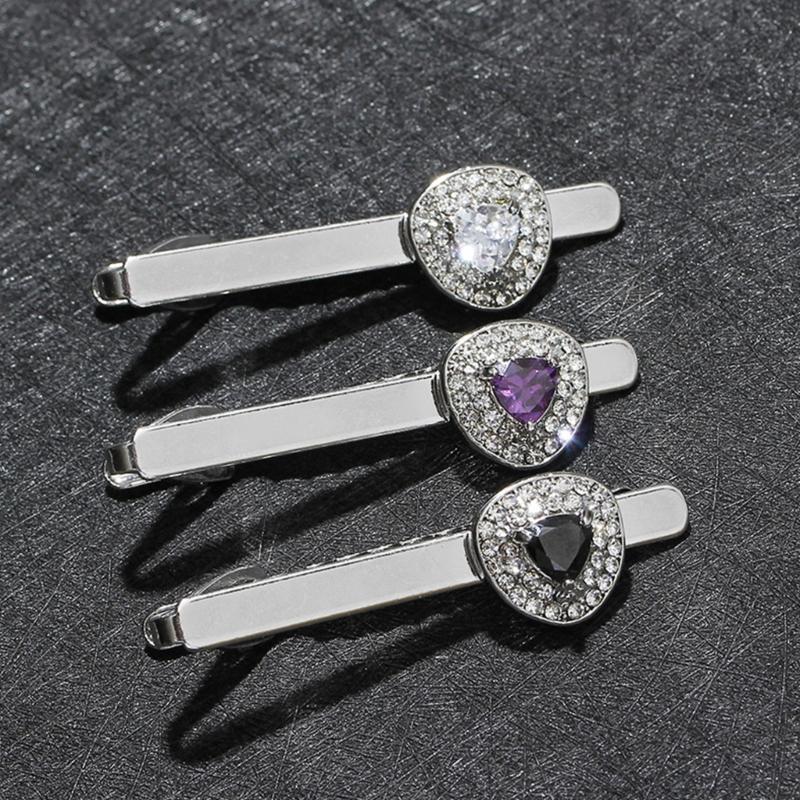Pince à Cravate en Alliage pour Homme Mariage Cravate Cravate avec Strass Pince à Cravate pour Gentleman