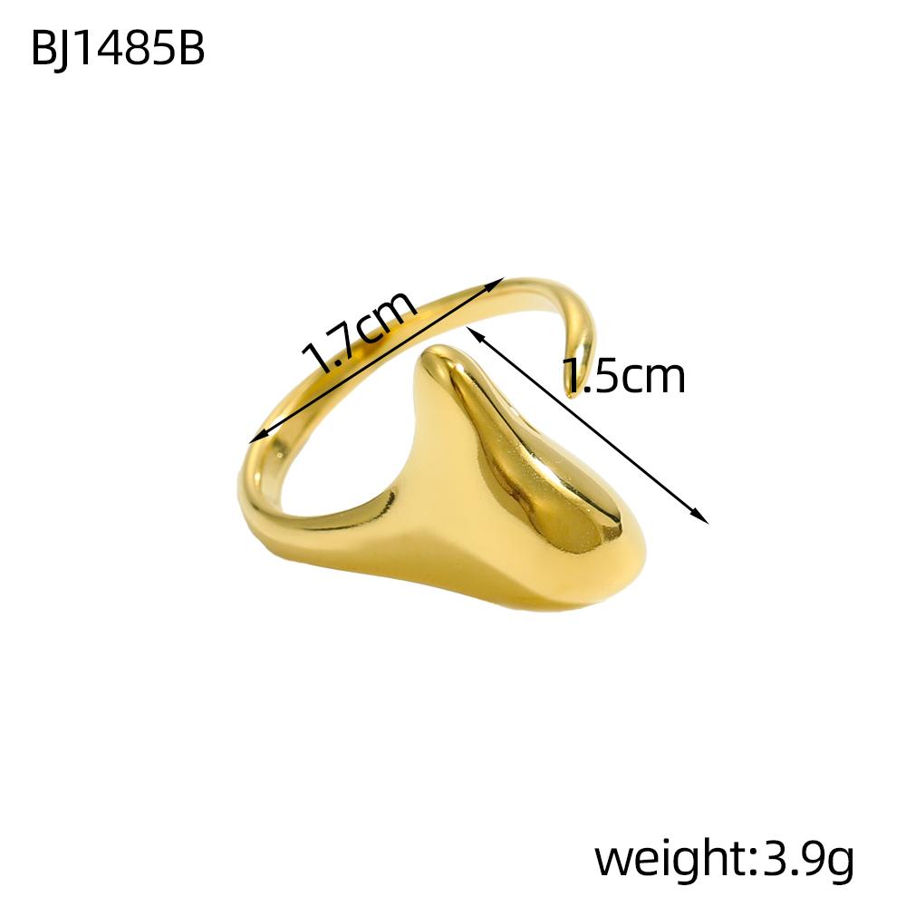 CARLIDANA New Chunky Rings Waterproof Non Tarnish Chunky Heart Stainless Steel Big Gold Plated Open Geometric Rings for Women