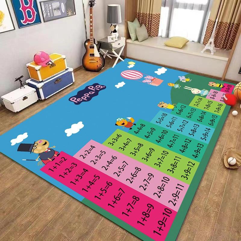 Cute Cartoon Educational Pattern Carpet Non Slip Soft Rug For Kids Room Playroom Living Room Bedroom Home Decor Children Use