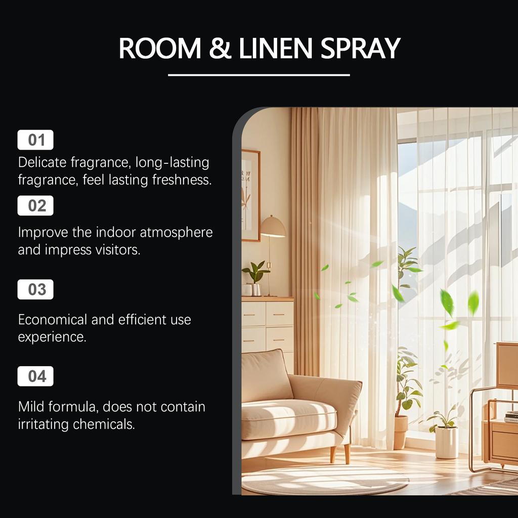 Natural Fabric Spray Long-Lasting Fragrance With Vanilla Essence Odour-Eliminating Portable Air Freshener For Hotels And Homes
