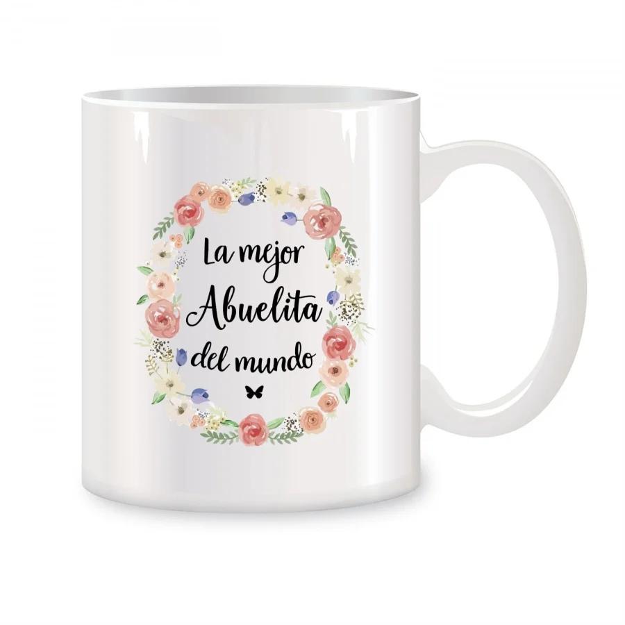 The Best Cup of Grandmother in The World, Birthday Present of Spanish Grandmother, Ceramic Tea Cup, Coffee, White, 301-400ml чёрный