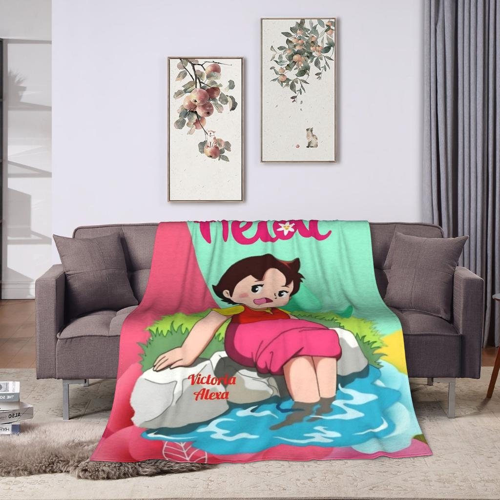 Heidi, Mädchen der Berge Decke Warmes bedrucktes Plüsch-Kuscheldecke für Wohnzimmer Picknick Flanell Bettüberwurf Bettbezug