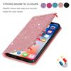 Custodia in Pelle Glitterata Bling per iPhone 17 16 15 14 13 12 11 Pro XS Max Air XR 8 7 Plus SE Porta Carte Copertura Portafoglio Magnetico a Flip