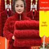 Plus Size Stylish Long-Sleeve Faux Mink Velvet Coat for Middle-Aged and Elderly Women