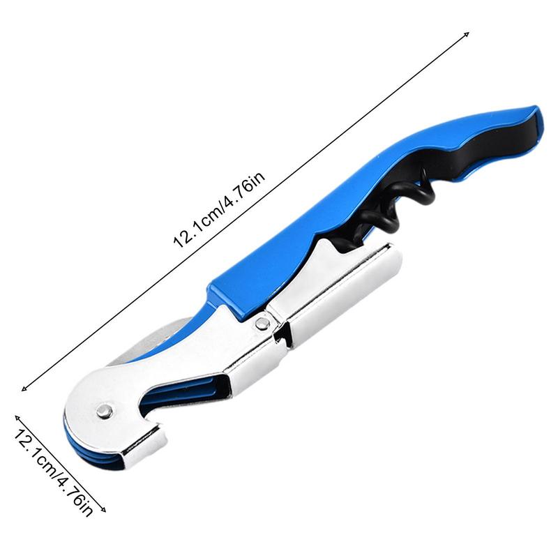Multi-Use Bottle Opener Wine Key Double Hinge Waiters Wine Key Wine Opener With Foil Cutter Kitchen Supplies Tools For Bar Home
