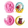 Friendly Reusable Silicone Baking Mold With Moon Bear Design For Homemade And Candies