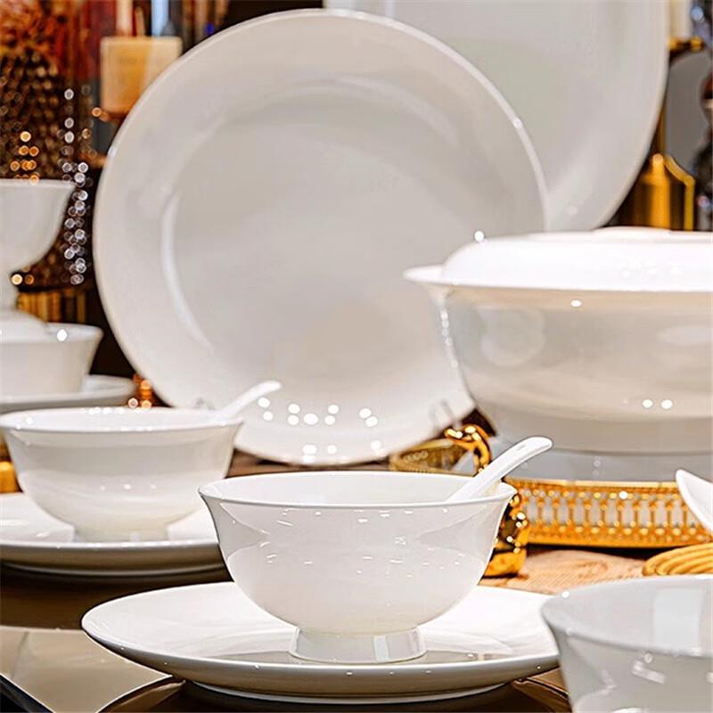 Simple White Ceramic Dinnerware Set