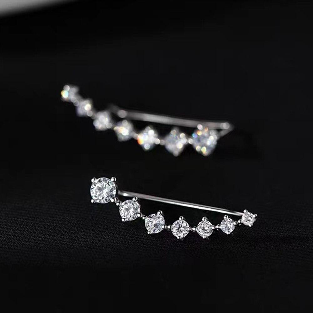 Light Luxury Niche Design Zircon Inlaid Earrings Seven Star Earrings Curved Earrings Zircon Fas J2G5