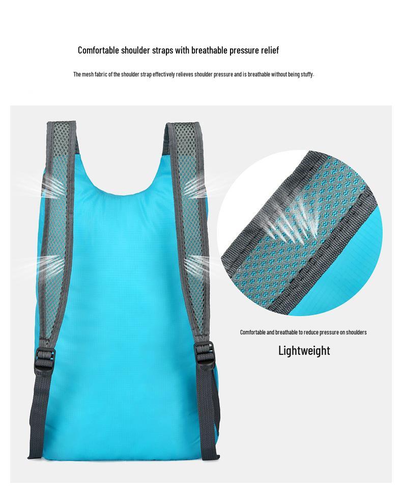 Men's and Women's Large Capacity Lightweight Outdoor Sports Backpack - Water-Repellent and Foldable with Custom Logo.