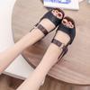 2024 Spring/Summer Trendy Korean Edition High Heel Open Toe Sandals Women's Thick Heels Summer New One Line Buckle Sandals