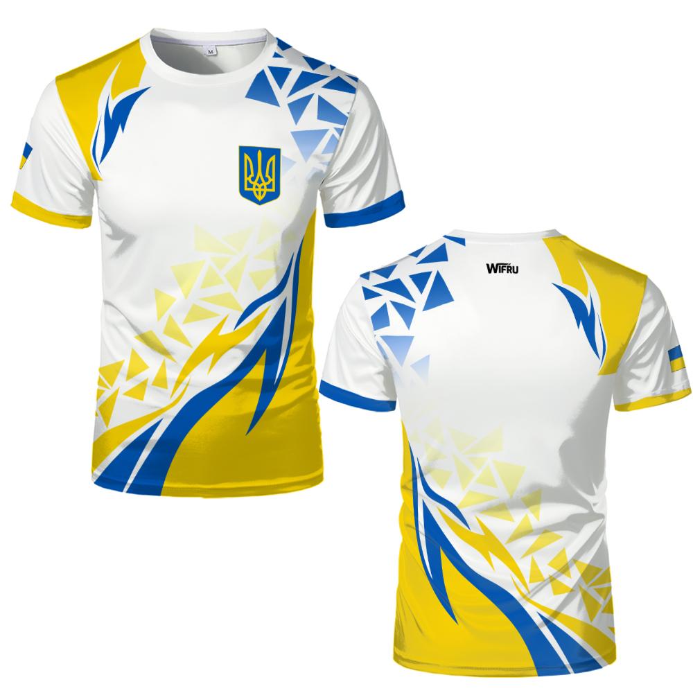 New Ukraine National Flag Graphic Jersey Summer Outdoor Sports Breathable T-shirts Men's and Women's Casual Streetwear