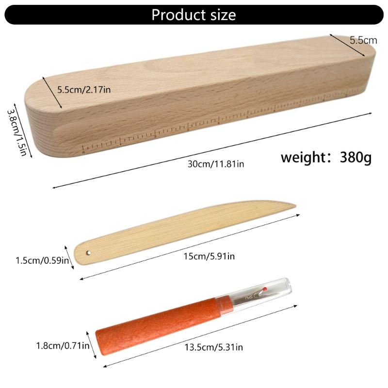 Seam Rippers Tailors Clapper Set Multifunctional Wood Seam Presser Tool Sewing Tool for Ironing Sewing and Quilting