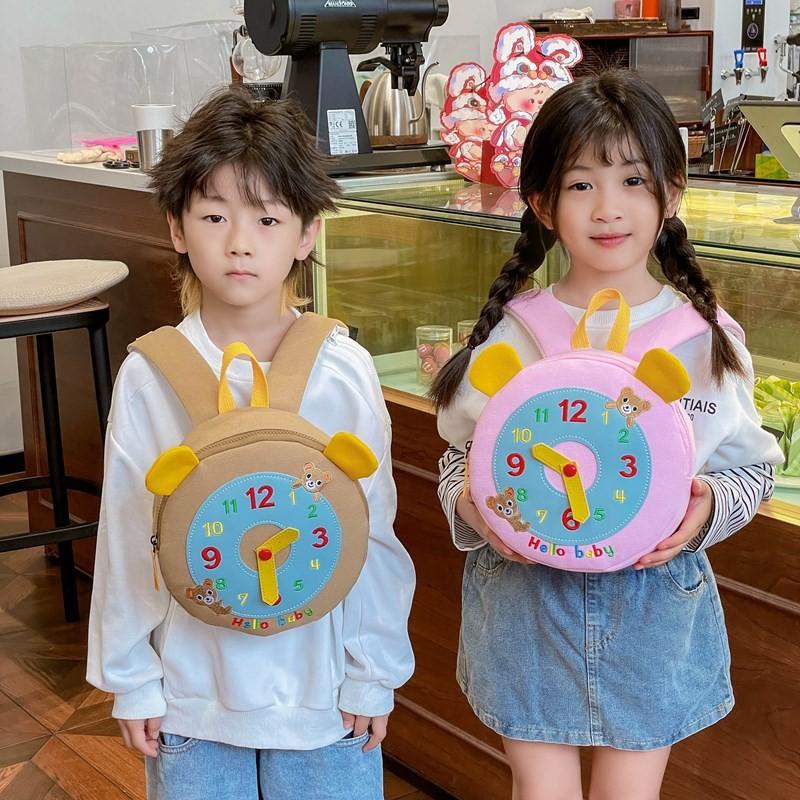 Adorable And Playful 2024 Childrens Backpack Featuring A Unique Clock Pattern For School