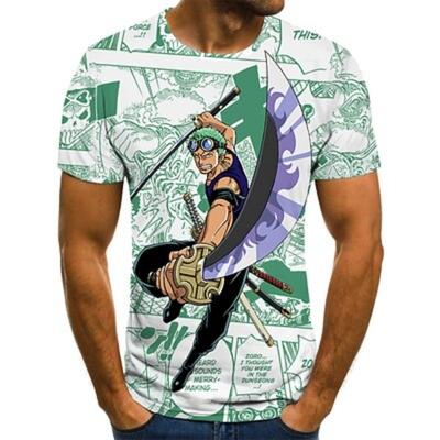 One Piece Roronoa Zoro T-shirt Anime Cartoon Anime 3D 3D Harajuku Graphic For Couple's Men's Women's Adults' Back To School 3D Print
