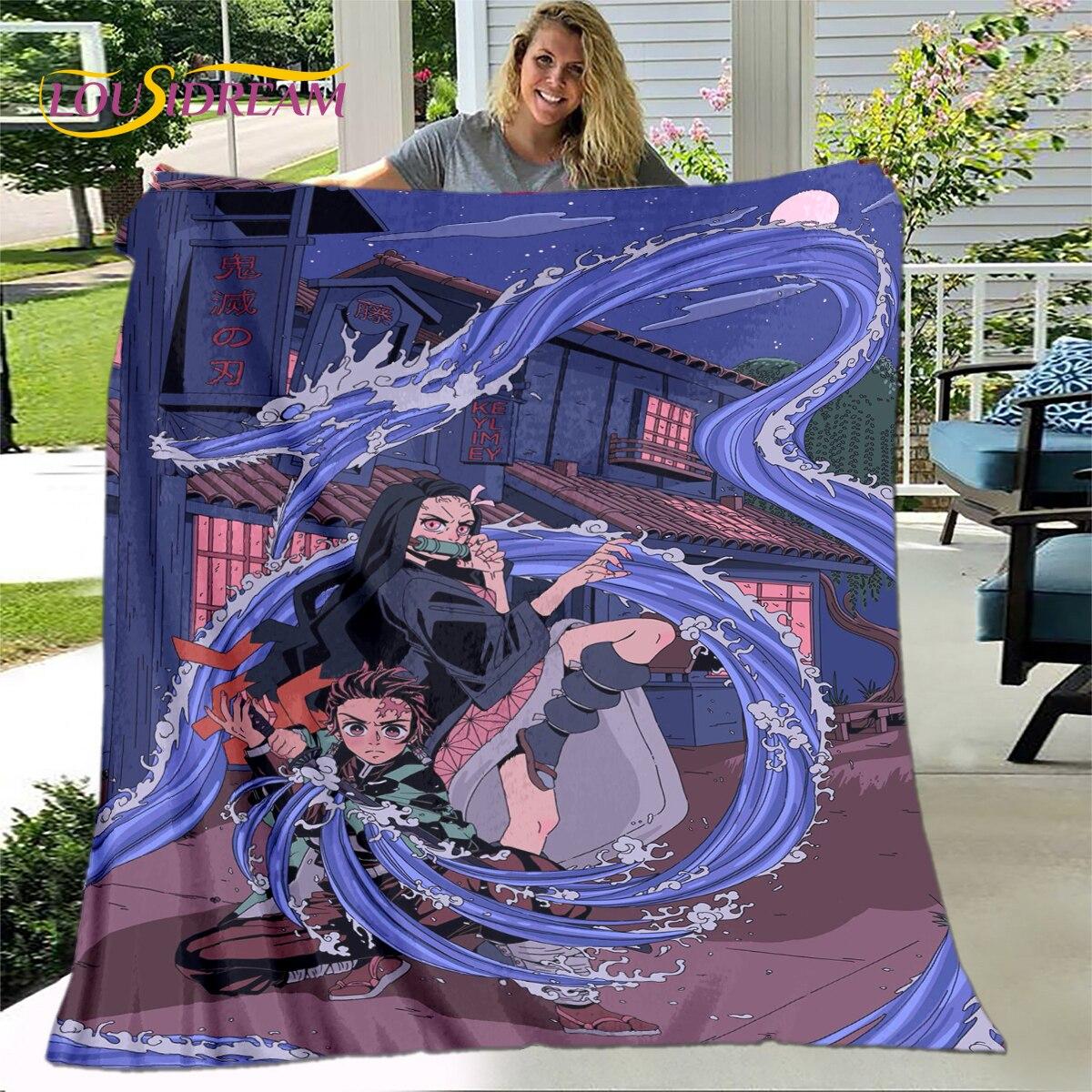 

Ковдра «Вбивця демонів» із мультфільму «Аніме», фланелева ковдра «Ковдра», тепла дитяча ковдра «Шерпа» для вітальні та спальні. 75x90cm