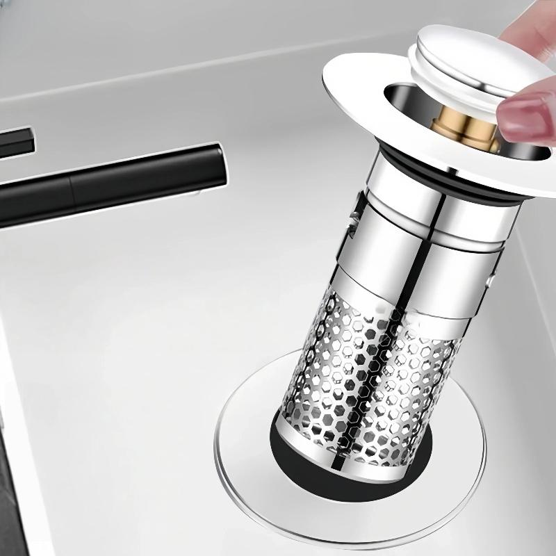 2Pack Universal Bathroom Sink Drain Stoppers Pop-Up Sink Strainer To Prevent Insects And Clogs Pop-Up Filter With Odor Protection Bathroom Accessories