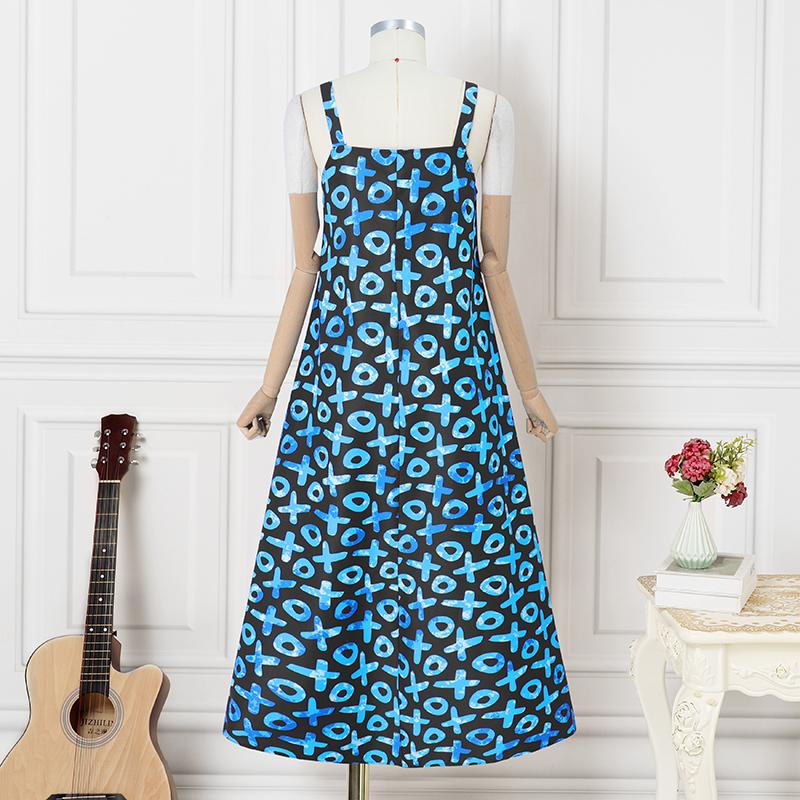 Women Plus Size Off Shoulder Sleeveless Printed Dresses