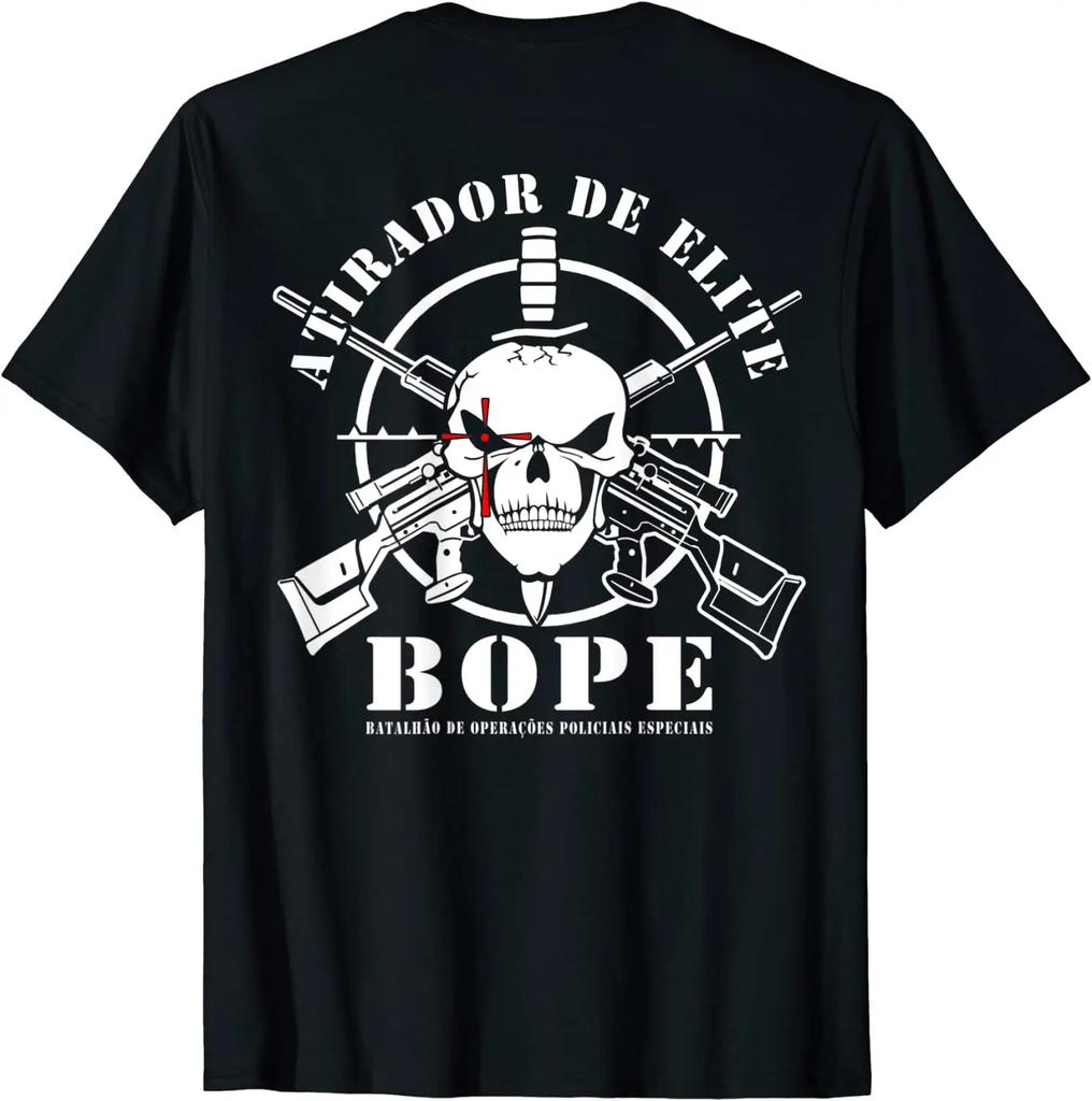 BOPE Brazil Elite Special Forces TShirt 100 Cotton ONeck Summer Short Sleeve Casual Mens Tshirt Size S3XL