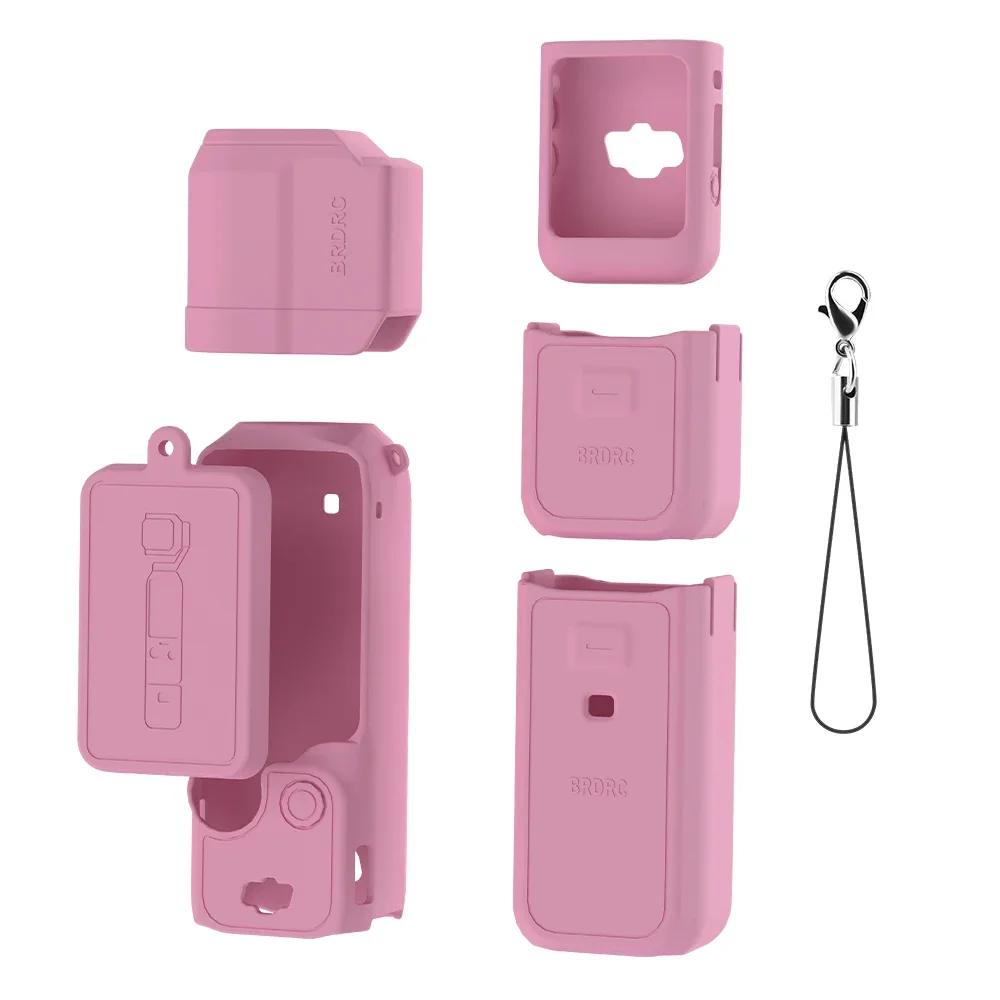 BRDRC Pocket 3 Silicone Cover Soft Silicone Protective Case Lens Protector Sleeve Handle Shell for DJI OSMO Pocket 3 Accessorise