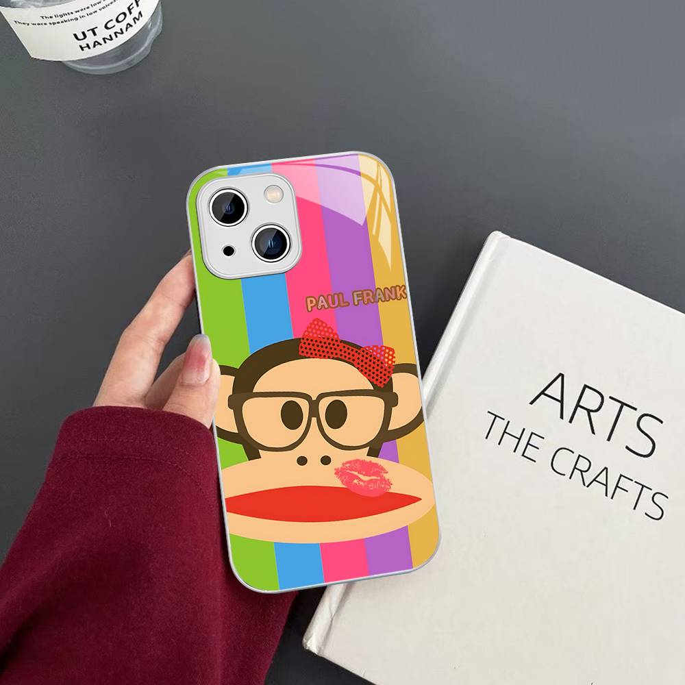 Classic Fashion Logo P-Paul F-Frank Tempered Glass For Iphone 14 13 12 11 Pro Mini XS MAX 14Plus X XS XR Cover
