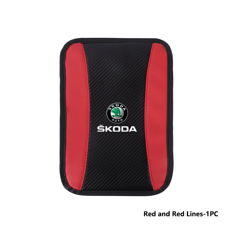 GQEW9 For Skoda Car Armrest Mat Center Console Arm Rest Protection Cushion Kamiq Karoq Octavia 2 3 Rapid Scala Kami Fabia VII VRS
