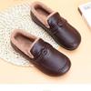 New Women's Soft-soled Cotton Shoes with Fleece, Flat Shoes, and Leather Shoes On One Foot