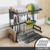 1pc Kitchen Stainless Steel Cutlery Drainer Shelf 2-Tier Over Sink Dish Drying Rack Dish Drying Rack Kitchen Accessories