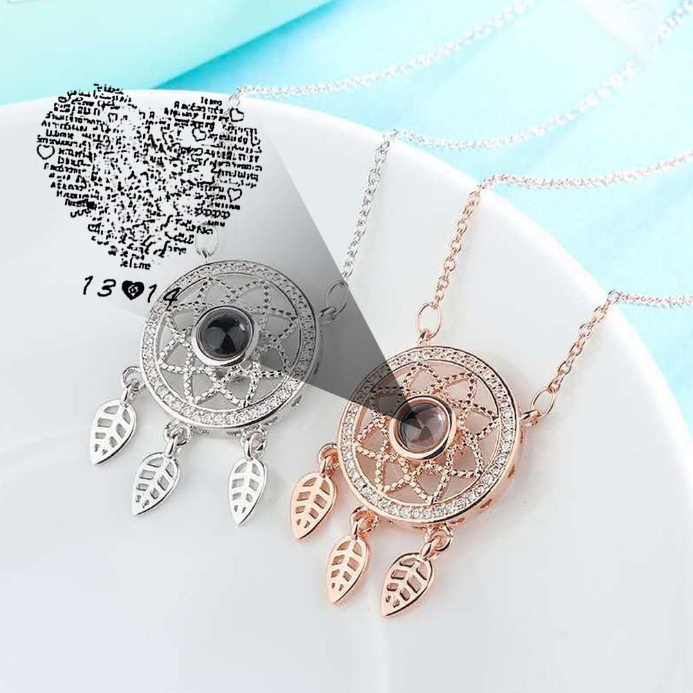 100 Language I Love You Projection Necklace Dream Catcher Pendant Necklace Birthday Valentine S Day Gift for Girlfriend