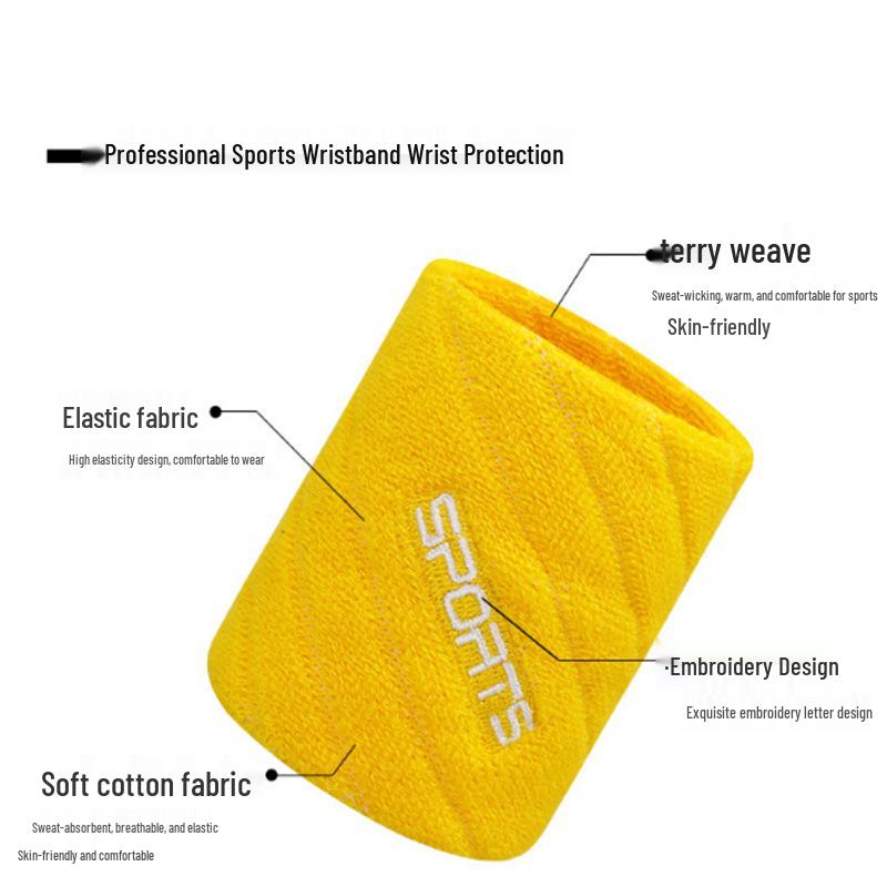 Women's Cotton Wristband with Logo Embroidery, Sweat-Absorbent for Badminton & Fitness.