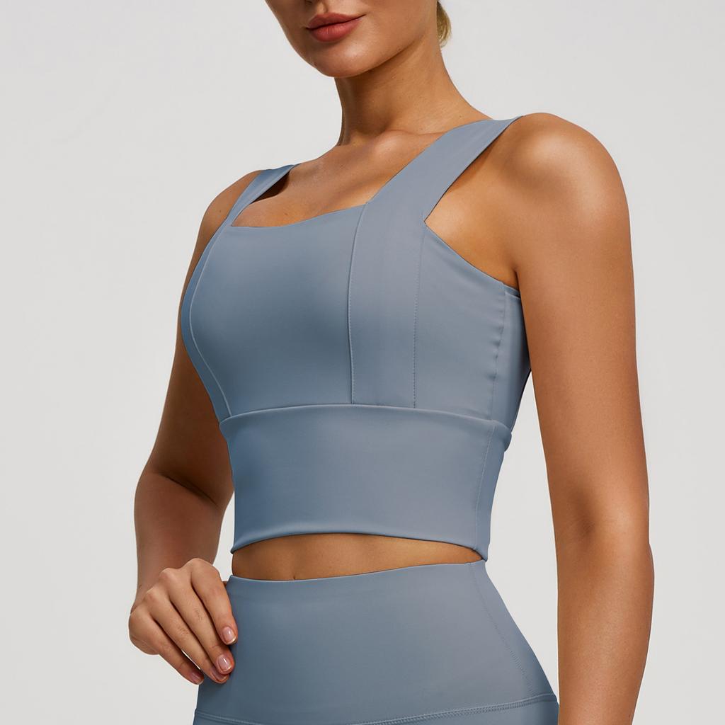 Reggiseno Sportivo con Spalline Larghe Schiena Bella Antiurto Anti-Caduta per Corsa Fitness Push Up