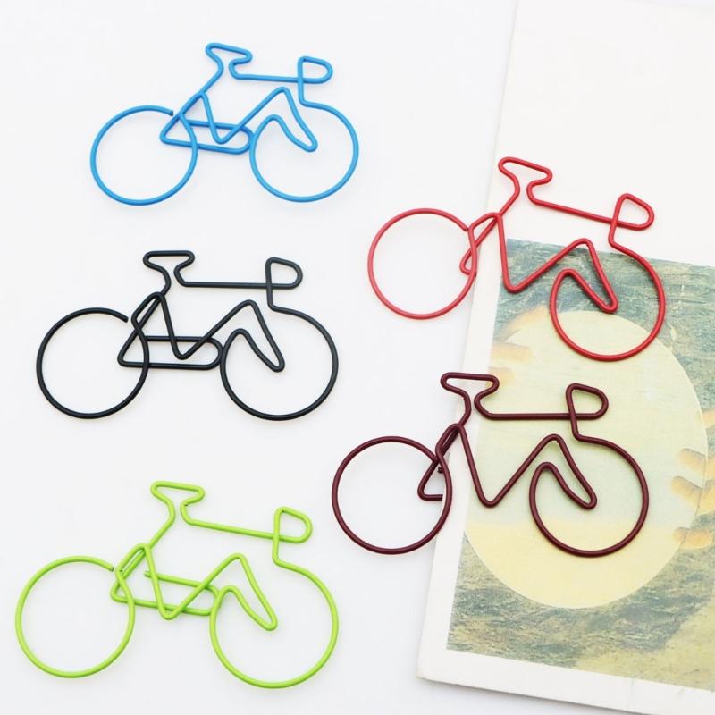15 Stück Fahrradform Büroklammer 55x35mm Kleine Metallklemme Aktenordner-Clip Buchseitenmarkierungs-Clips für Büro Schule