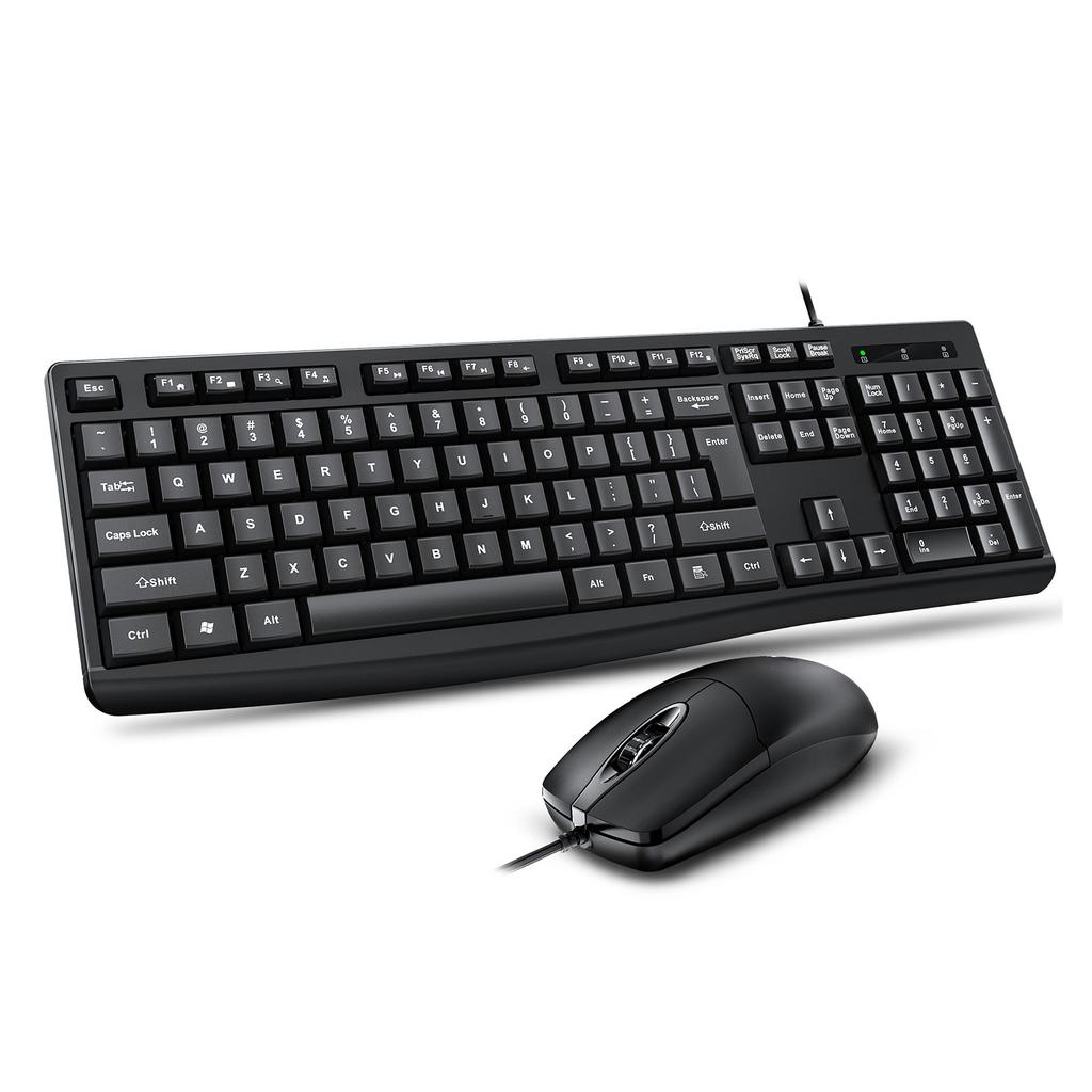 Keyboard Mouse Combo USB Wired   Set Optical Ergonomic for Laptop PC Gaming Working