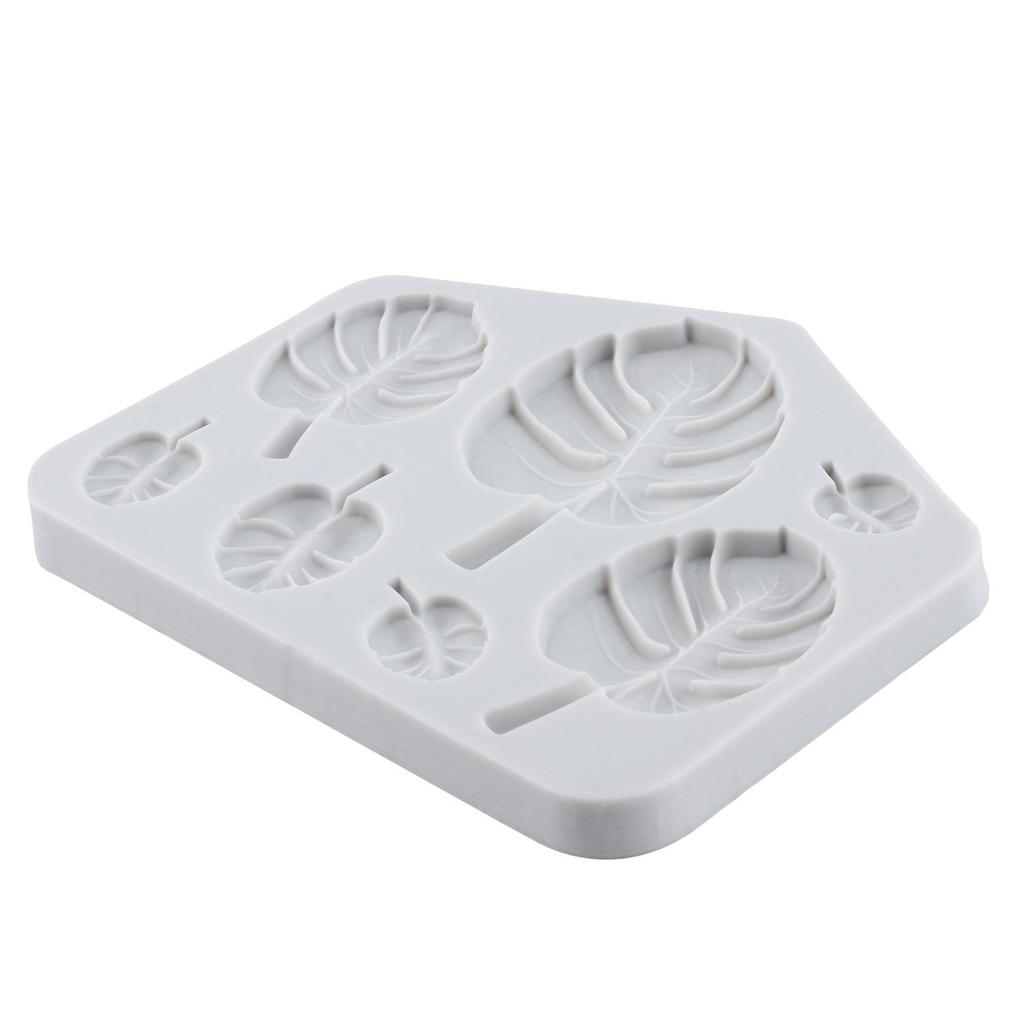 Fan Leaf Silicone Mold Flamingo Tropical Leaf Fondant Molds Cake Decorating Tools Cupcake Topper Candy Resin Clay Chocolate Gumpaste Mold