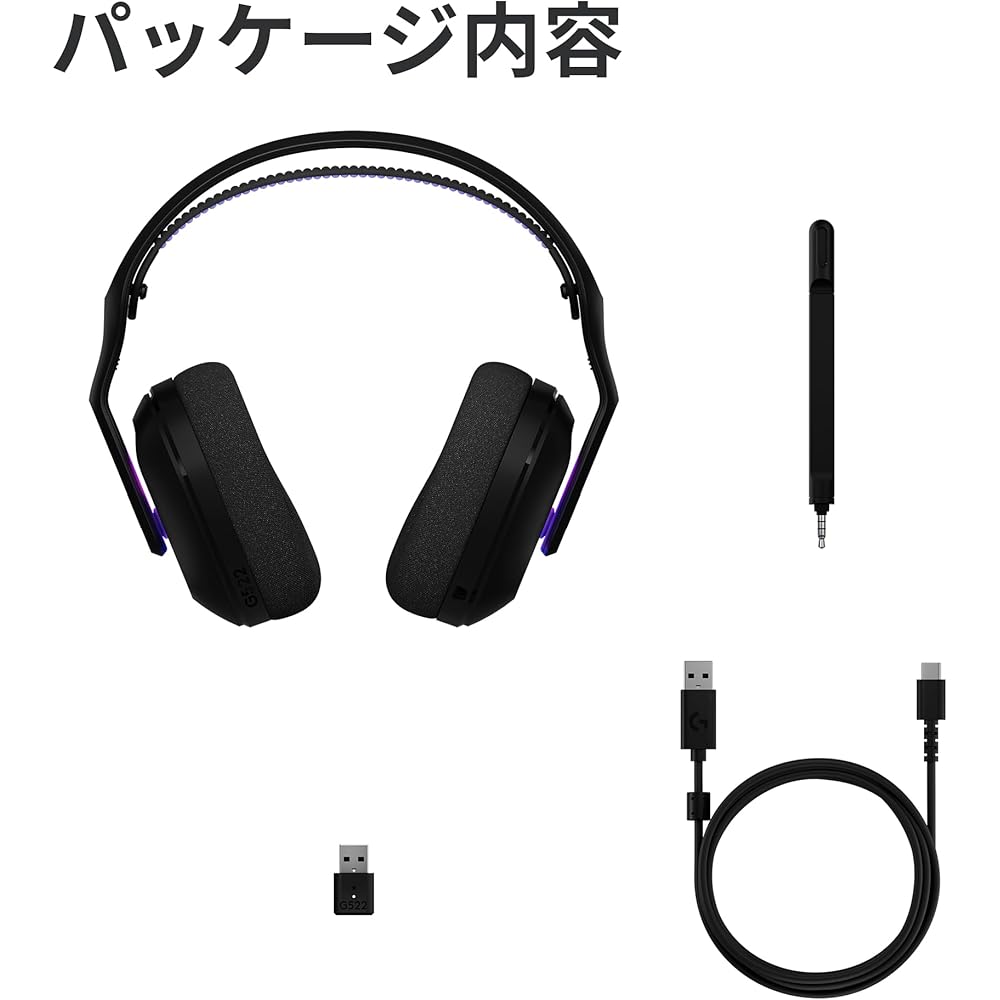Logicool G G522 Wireless Gaming Headset Lightweight Bluetooth Wired Compatible 90 Hours Battery Life Black