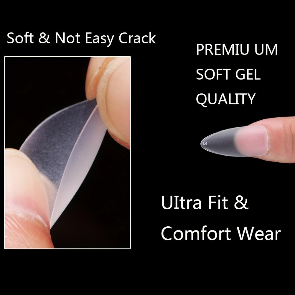 300pcs Nail Art Press on False Nail Matte Clear Full Cover Coffin Square Almond Short Fake Nail Gel Tips Manicure Extension Tool