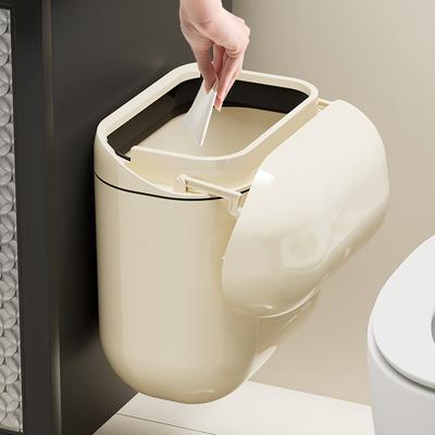 Wall-mounted Trash Can Household Large Capacity High Appearance Level Kitchen Toilet With A Cover Waterproof Crack Dustbin